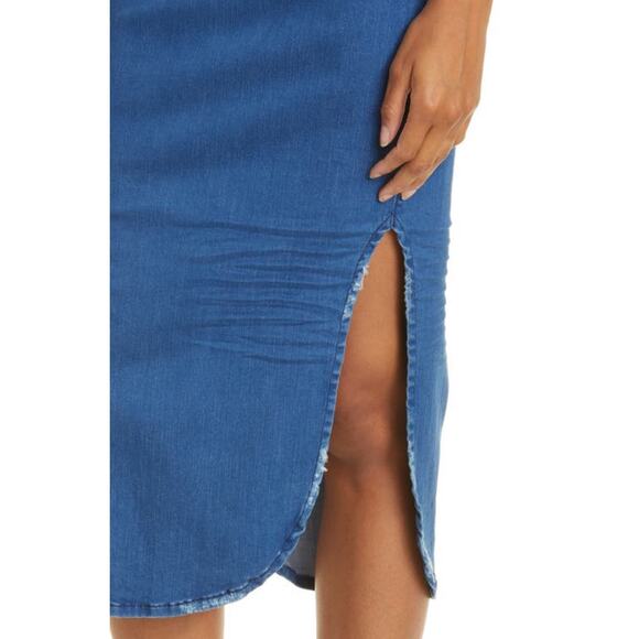 FRANK & EILEEN Unforgettable Denim Skirt In blue 1977 Medium Denim Wash size 4 - Picture 3 of 13